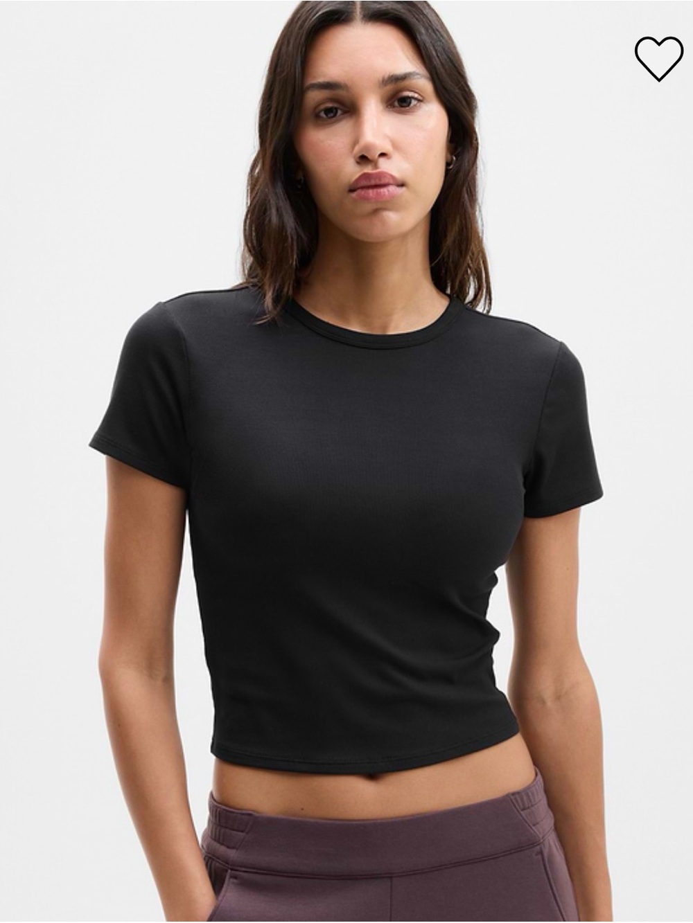 Athleta signature rib crop tee NWOT